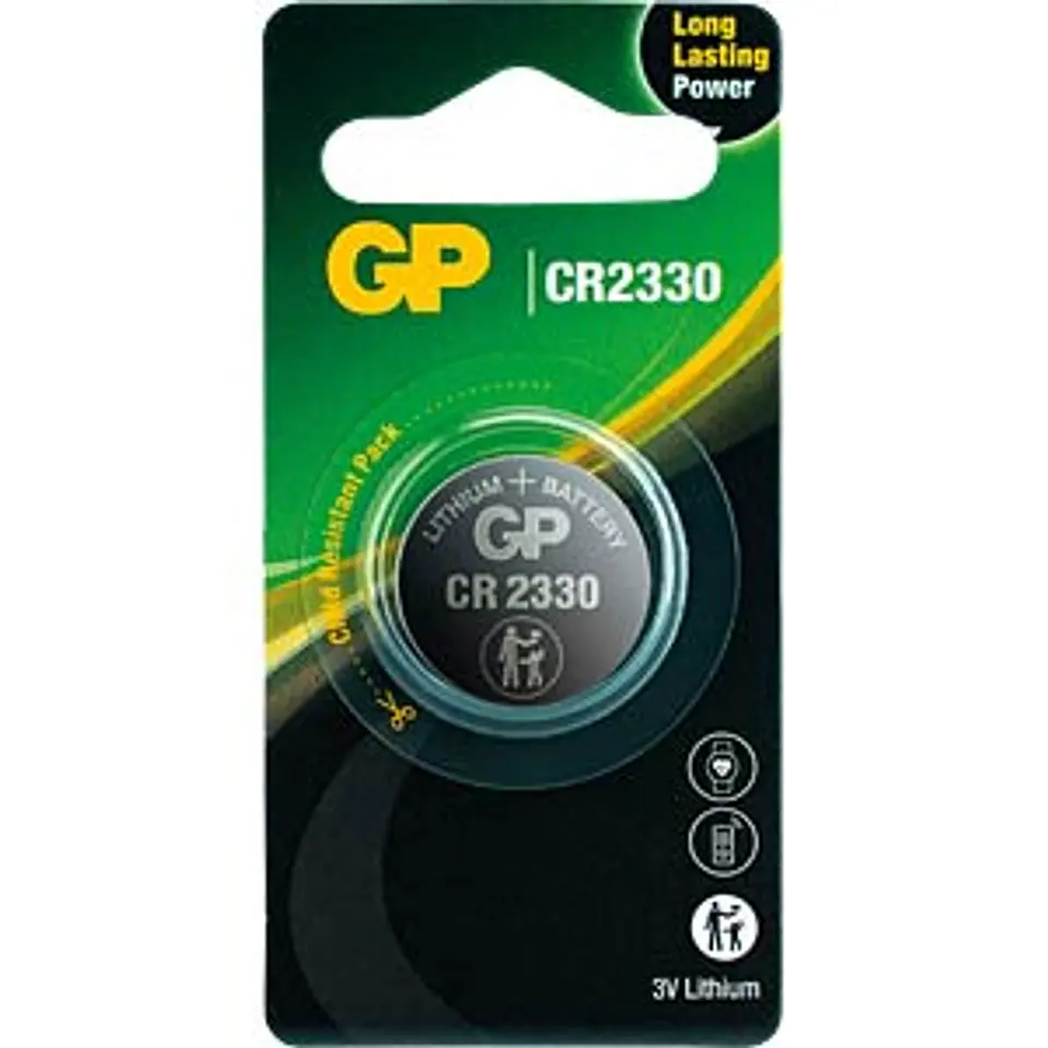 Pila de Litio GP CR2330 3V 260mAh – 23 x 3 mm 1