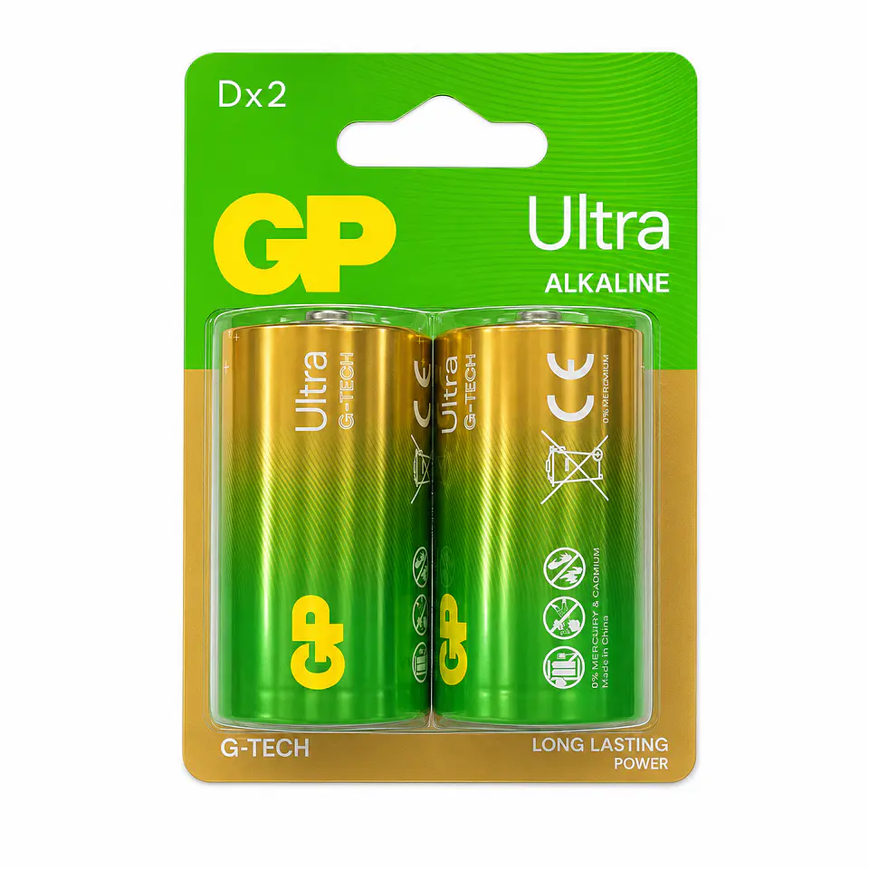 Pila Alcalina GP Ultra D 1,5V – Pack 2 Unidades 1