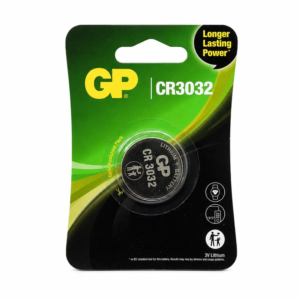 Pila de Litio GP CR3032 3V 500mAh – 30 x 3,2 mm 2