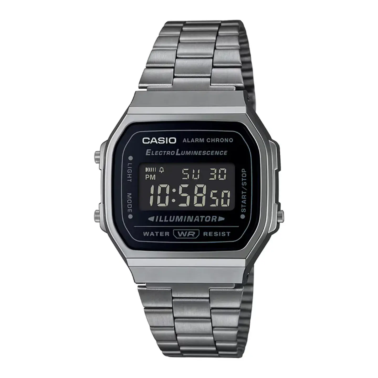 RELOJ CASIO PARA HOMBRE A168WGG-1B ACERO GRIS CARBON 1
