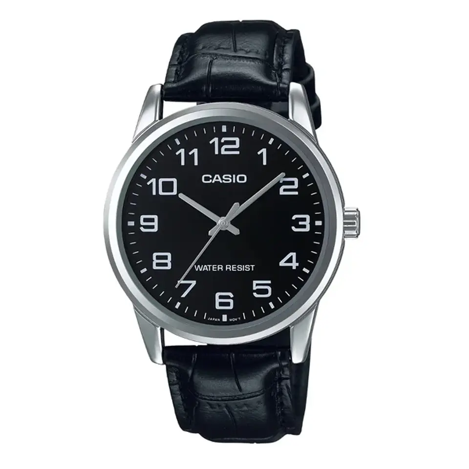 RELOJ CASIO PARA HOMBRE MTP V001L-1B CUERO 1