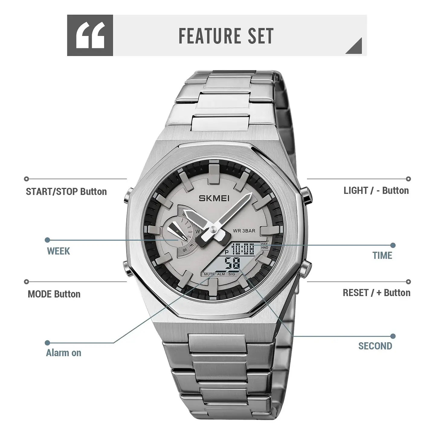 RELOJ SKMEI SILVER 1816  3