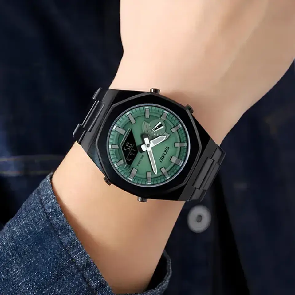RELOJ SKMEI 1816 BLACK AND GREEN 2