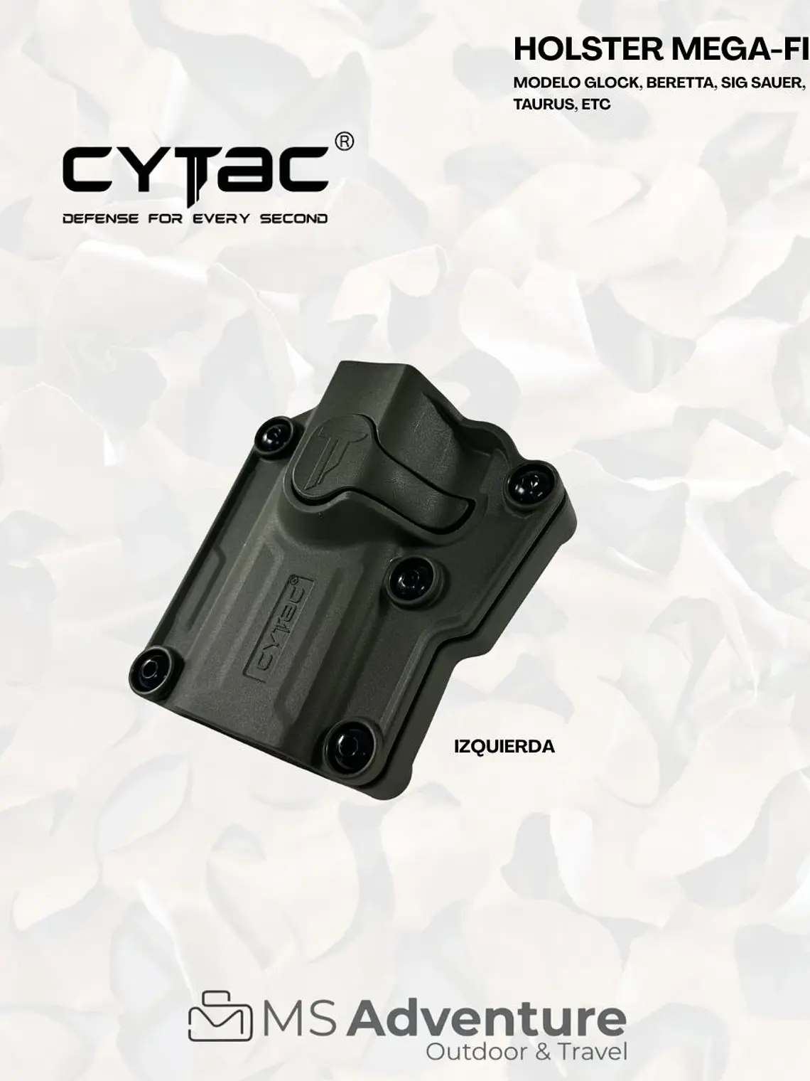 Holster Mega-Fit Universal CYTAC | Compatible Glock, Beretta, Sig Sauer, Taurus 1
