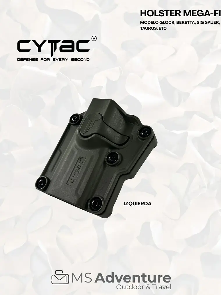 Holster Mega-Fit Universal CYTAC | Compatible Glock, Beretta, Sig Sauer, Taurus 1