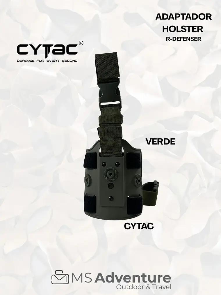 Adaptador Holster R-Defenser CYTAC Verde | Porte de Pierna Táctico 1
