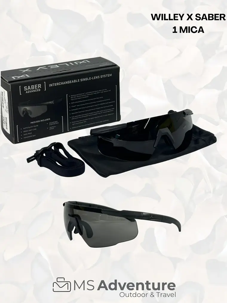 Lentes Tácticos Wiley X Saber 1 Mica | Protección Ocular Deportiva 1