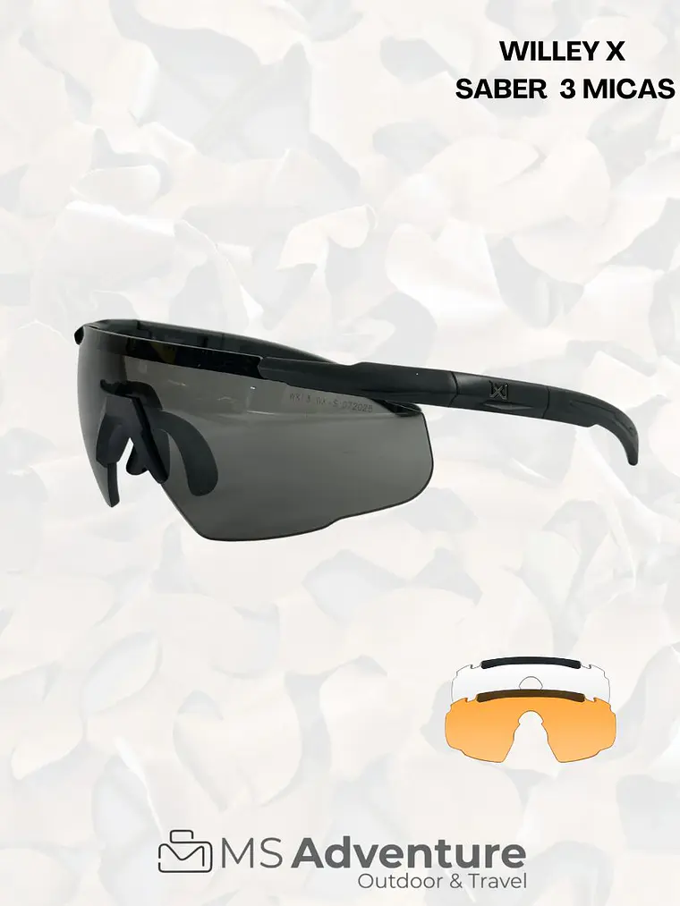 Lentes Tácticos Wiley X Saber 3 Micas | Set Intercambiable 1