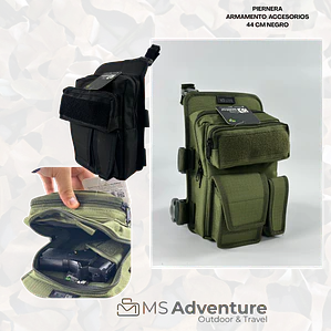 Piernera Táctica 44 cm Negra | Bolso de Muslo para Armamento y Accesorios