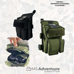 Piernera Táctica 44 cm Negra | Bolso de Muslo para Armamento y Accesorios
