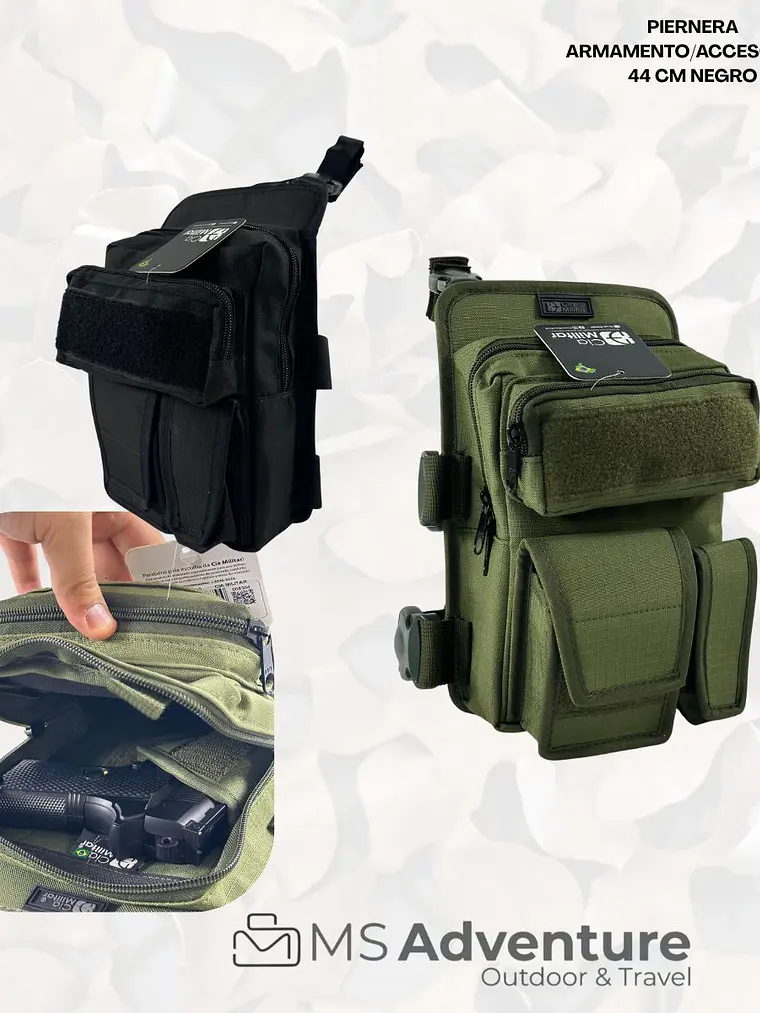 Piernera Táctica 44 cm Negra | Bolso de Muslo para Armamento y Accesorios 1