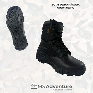 Botas Tácticas Delta Caña Alta Negras – Soporte y Resistencia para Todo el Día