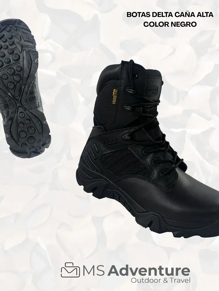 Botas Tácticas Delta Caña Alta Negras – Soporte y Resistencia para Todo el Día 1