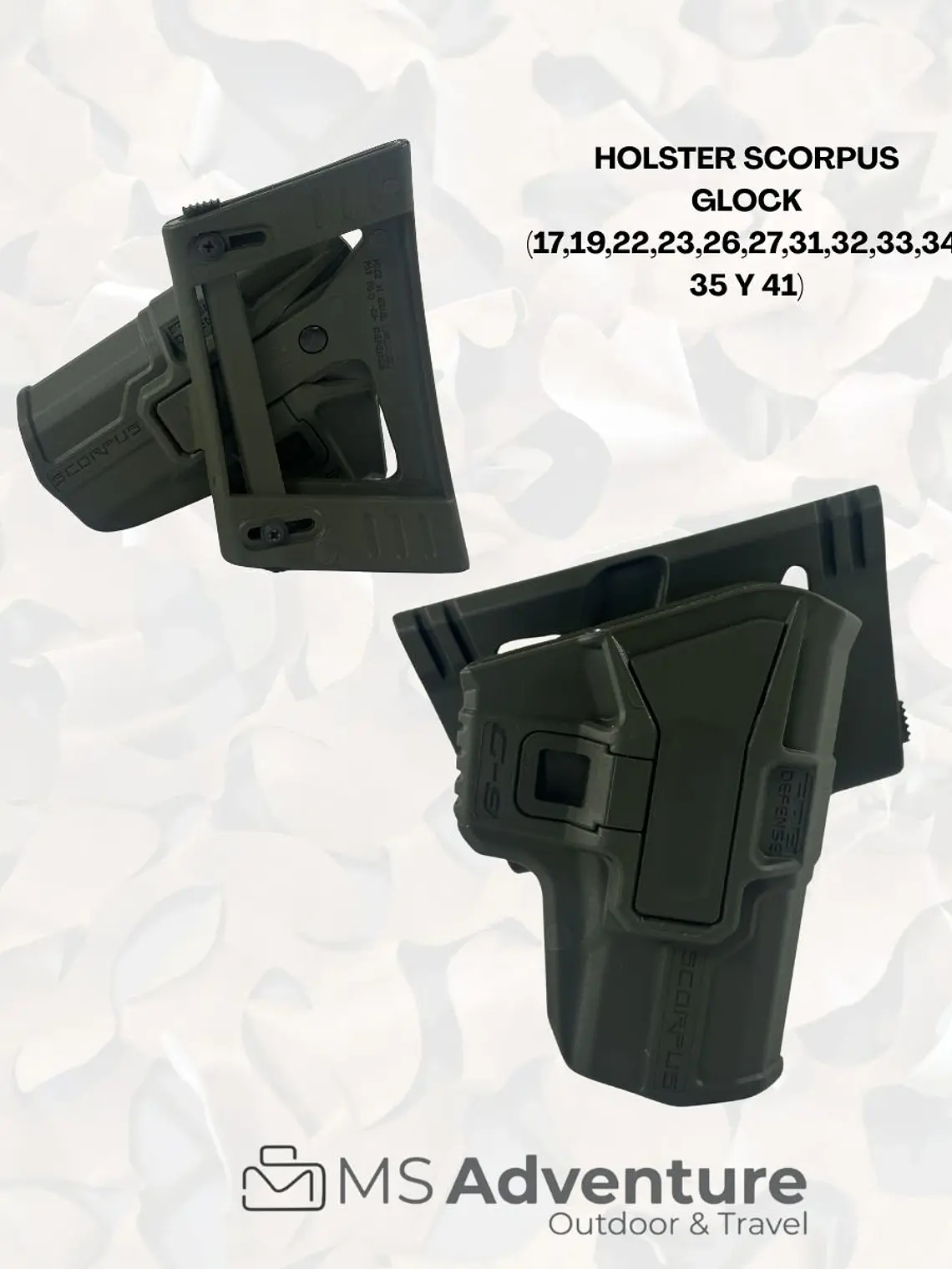 Funda Scorpus Multi-Modelo Glock – Retención Nivel II y Ajuste Universal 1