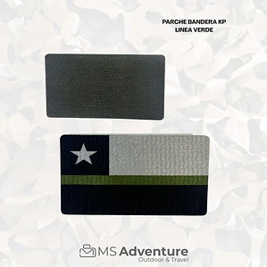 Parche Bandera de Chile Línea Verde con Velcro – Identificación y Orgullo Patrio