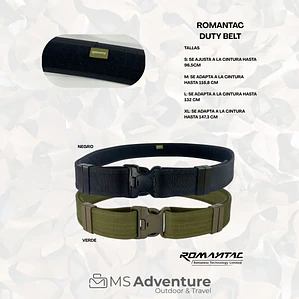Duty Belt Romantac – Cinturón Táctico de Servicio Ultra Resistente (Negro/Verde, S-XL)