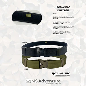 Duty Belt Romantac – Cinturón Táctico de Servicio Ultra Resistente (Negro/Verde, S-XL)
