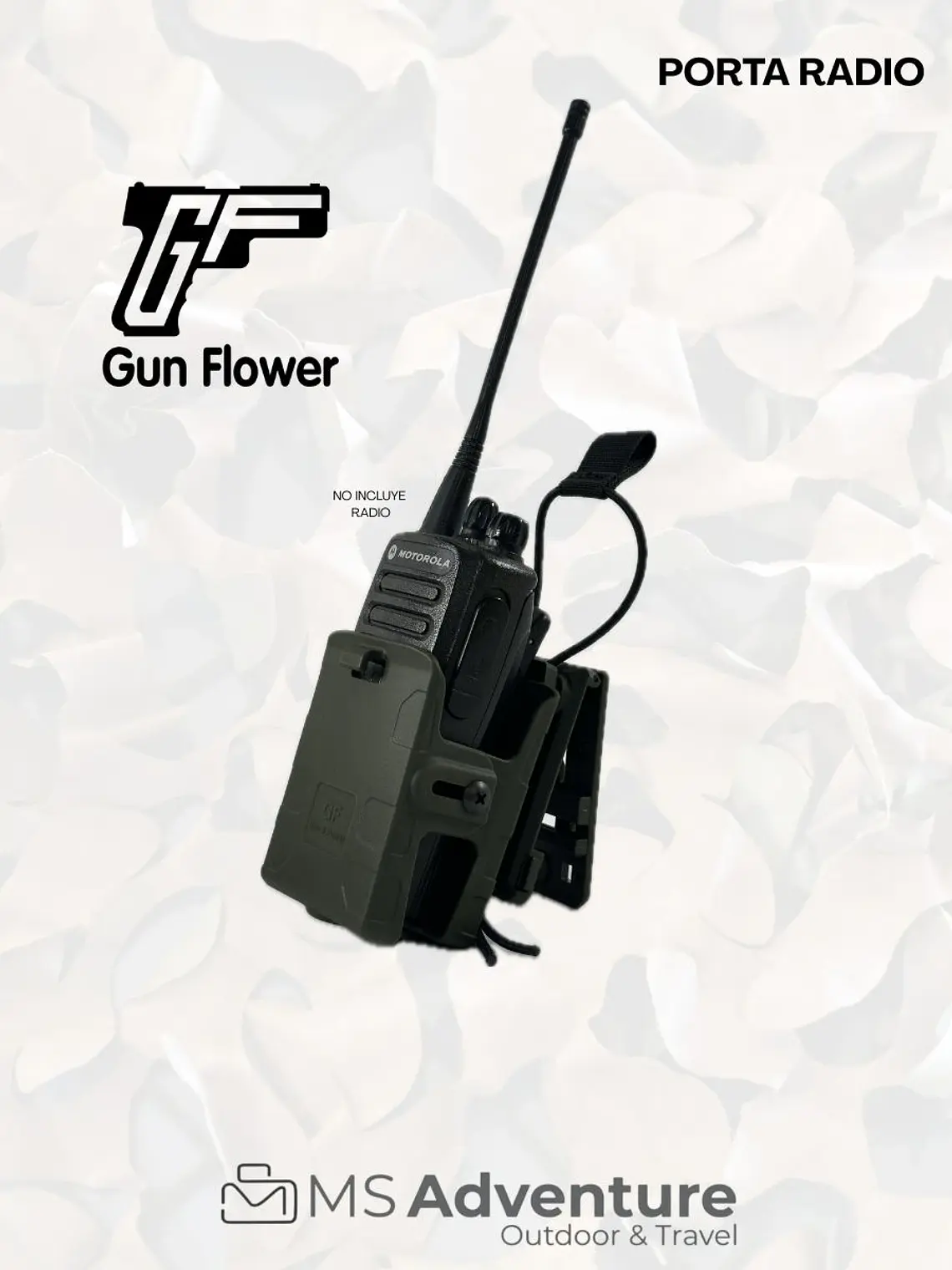 Porta Radio Táctico gun & flower | Funda para Radio Portátil - MS Adventure VERDE 1