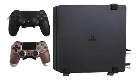 Soporte Muro Ps4 Slim Con 2 Soportes Para Joysticks