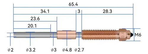 Boquilla Alto Flujo Generica Titanio & Cobre Unicorn 0.4mm 3