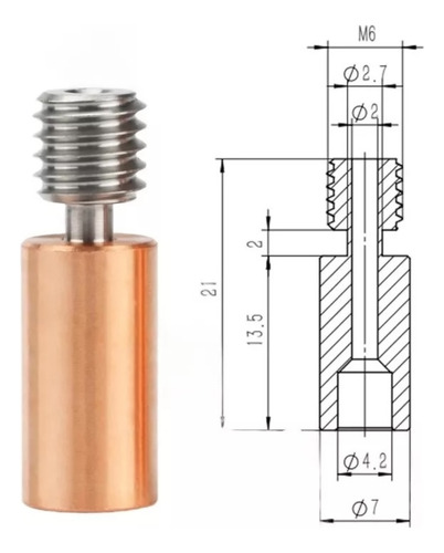 Garganta Extrusión Bimetal Titanio 20mm 3