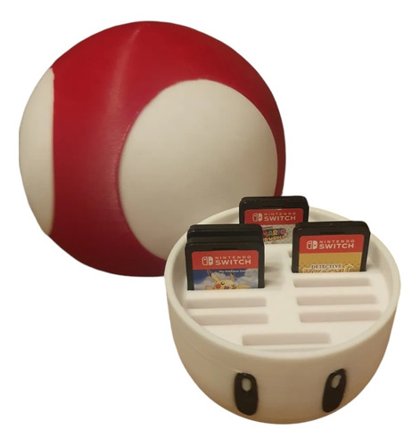 Caja Organizadora Para Juegos Nintendo Versión Hongo 2