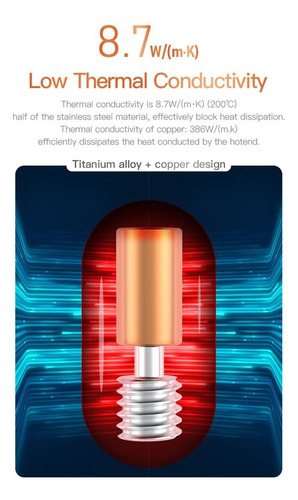 Garganta Extrusión Bimetal Titanio Para Impresoras 3d 8