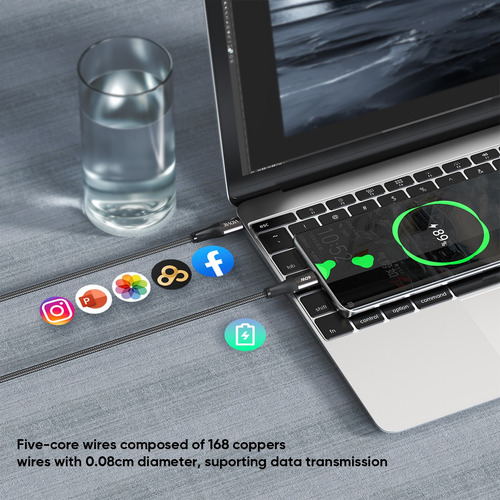 Cable Usb Tipo C A Tipo C Carga Y Datos 100cm 60w 5