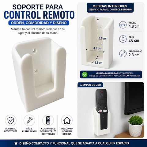 Soporte Para Control Remoto Universal Tamaño S