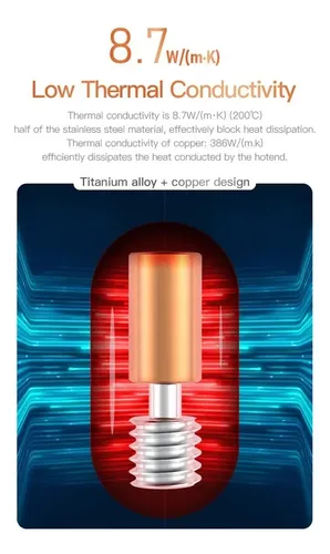 Garganta Extrusión Bimetal Titanio Para Impresoras 3d 7