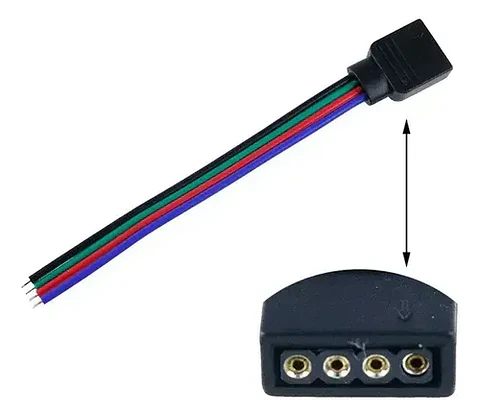Extension Para Tira Led Hembra 4 Pin A Cable Rgb (pack 5u)