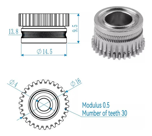 Engranaje Extrusor De Acero Endurecido Para K1/k1c/k1 Max 8