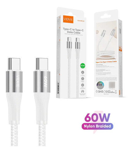 Cable Usb Tipo C A Tipo C Carga Y Datos 300cm 60w 2