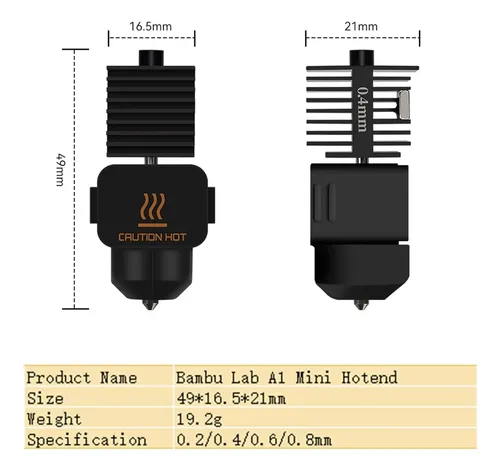 Hotend Para Bambulab A1 // A1 Mini 0,4 Mm 6