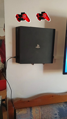 Soporte Muro Ps4 Pro + 2 Soporte De Control 4