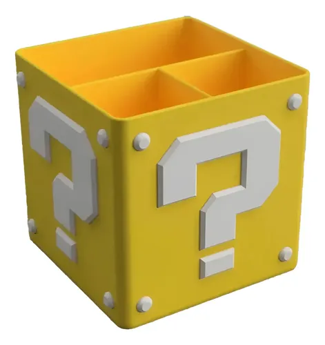 Porta Lápices Versión Cubo Mario Bros Question Box 1