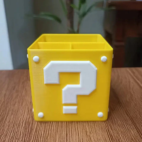 Porta Lápices Versión Cubo Mario Bros Question Box