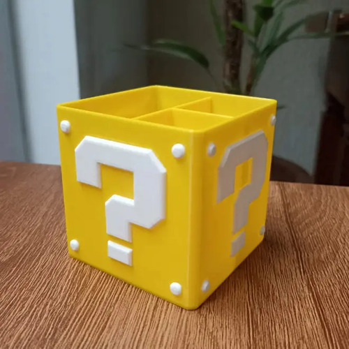 Porta Lápices Versión Cubo Mario Bros Question Box 4