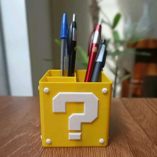 Porta Lápices Versión Cubo Mario Bros Question Box 5