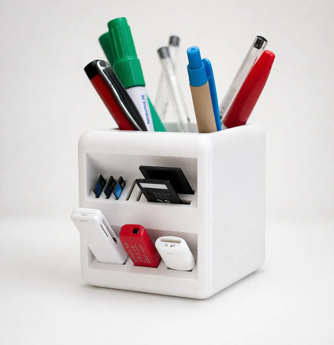 Porta Lápices Con Soporte De Memoria Usb 2