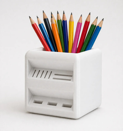 Porta Lápices Con Soporte De Memoria Usb 3