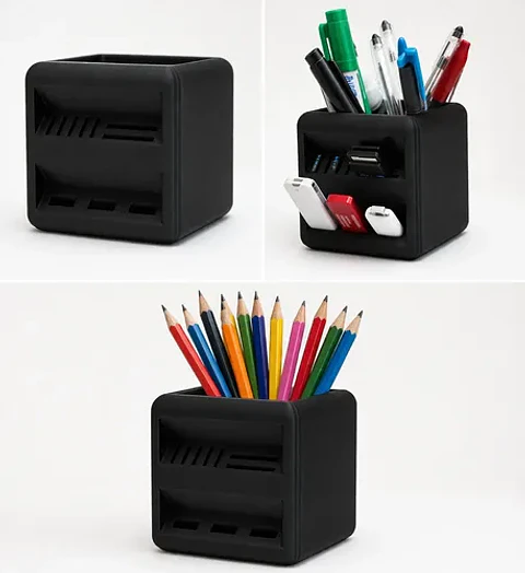 Porta Lápices Con Soporte De Memoria Usb