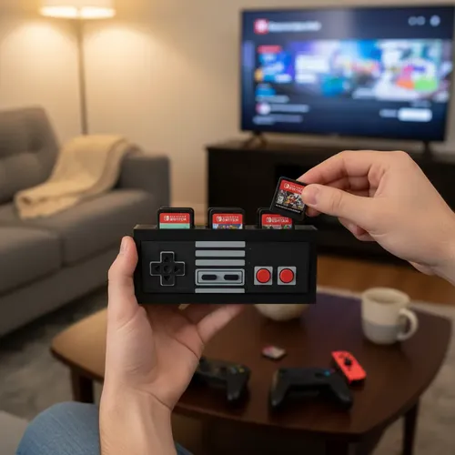 Base Organizador Para Juegos Nintendo Switch Tematica Nes 5