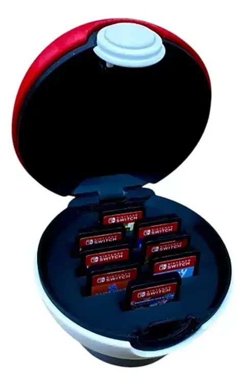 Caja Organizadora Pokeball Para Juegos Nintendo Switch