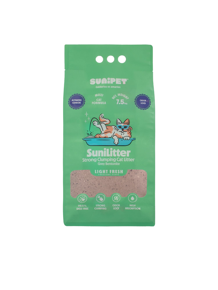 Arena SuniLitter c/aroma y Carbón Activado 1
