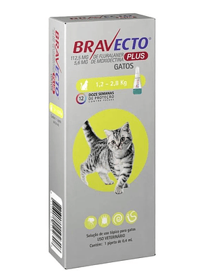 Bravecto Plus Gato 1.2 a 1.8kg