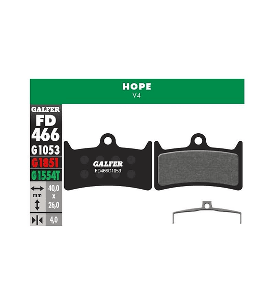 Pastillas Galfer para Hope V4 - Pro 