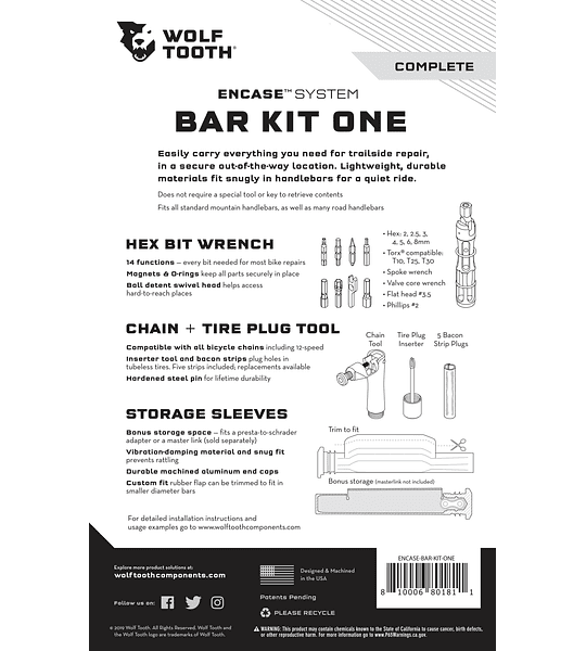 Herramienta Wolf Tooth - Encase System Bar Kit One 