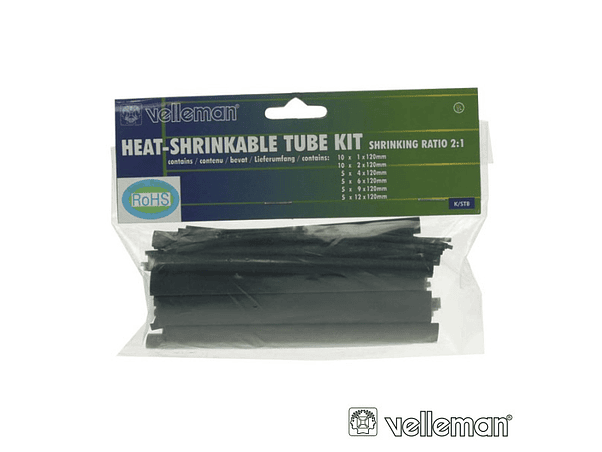 KIT MANGA TERMORETRÁCTIL PRETO 40X VELLEMAN 1