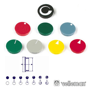 TAMPA PARA BOTÃO DE 28MM PRETO COM LINHA VELLEMAN